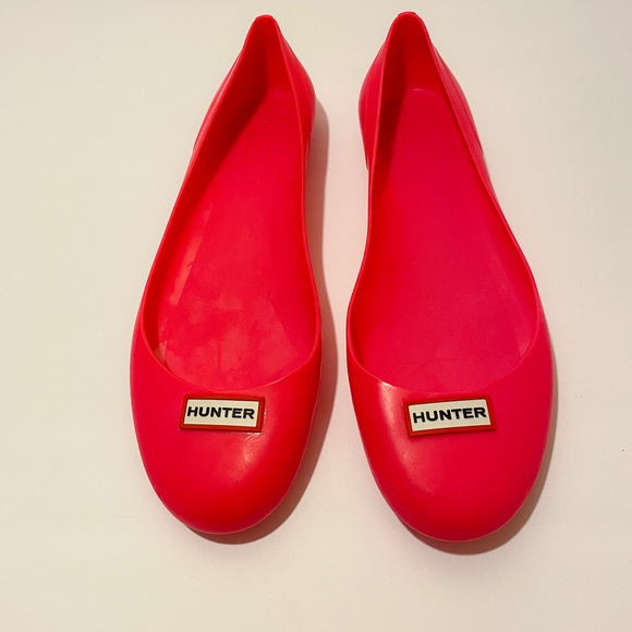 Hunter Shoes - Hunter Neon Pink Jelly Flats Size 9